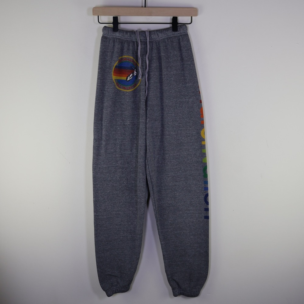 Aviator Nation Mill‎ Valley CA Sweatpants Gray Rainbow Logo Joggers Womens XS